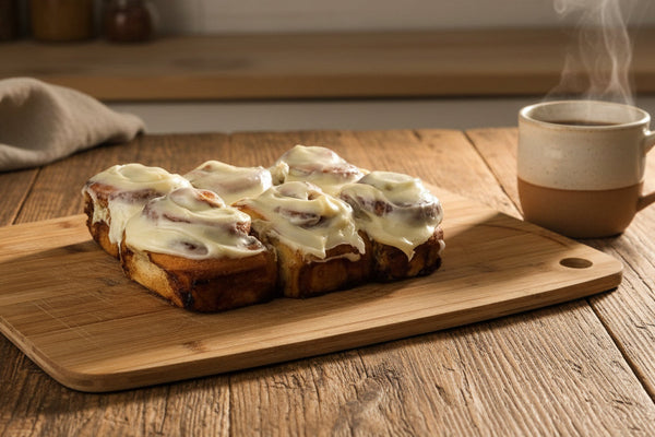 A six pack of cinnamon scrolls from Beau baker in the Macedon Ranges