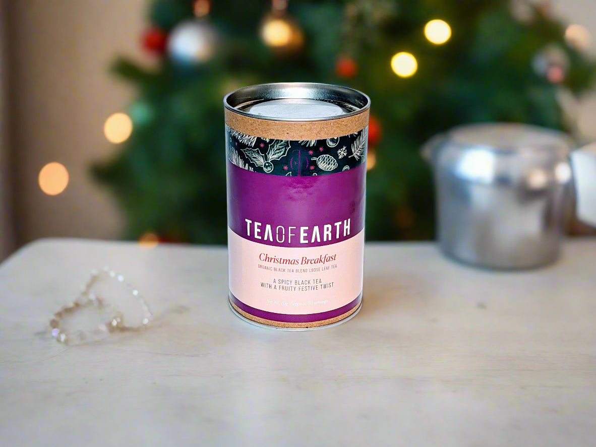 a tin of christmas breakfast tea hand blended in the macedon ranges