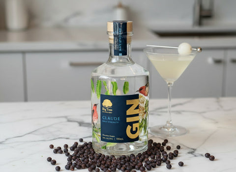 a bottle of Claude Navy Strength gin from Big Tree Distillery in the Macedon Ranges