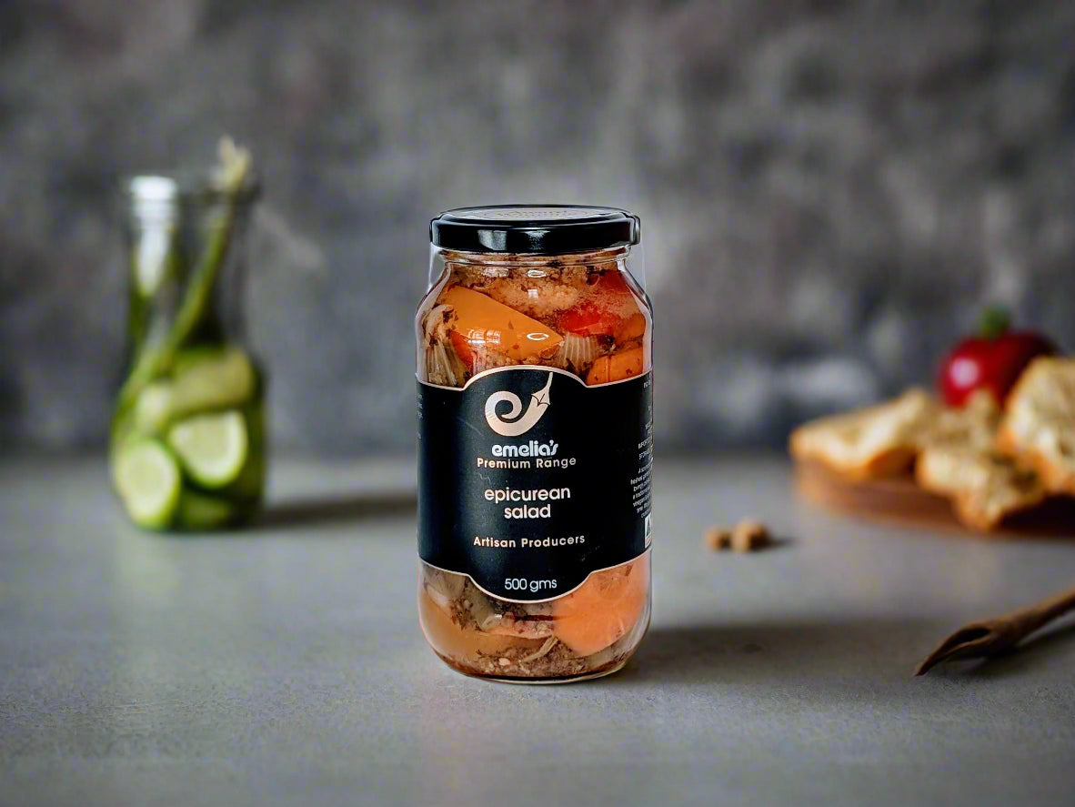 a jar of pickled vegetables made in the Macedon Ranges