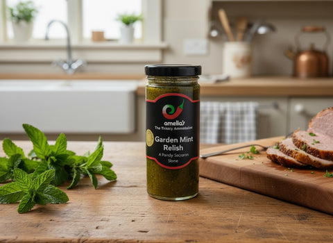 a jar of mint relish from Emelia's in the Macedon Ranges