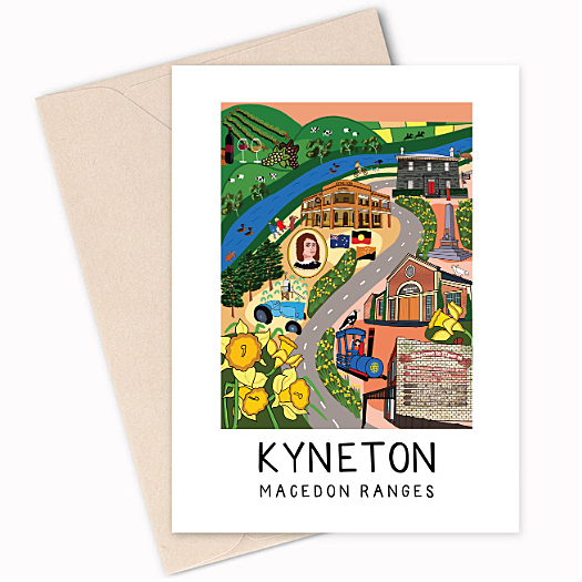 gift card depicting Kyneton in Macedon Ranges