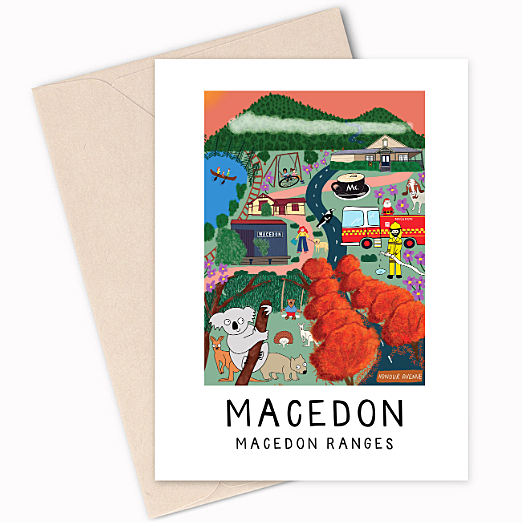 gift card depicting Macedon in Macedon Ranges