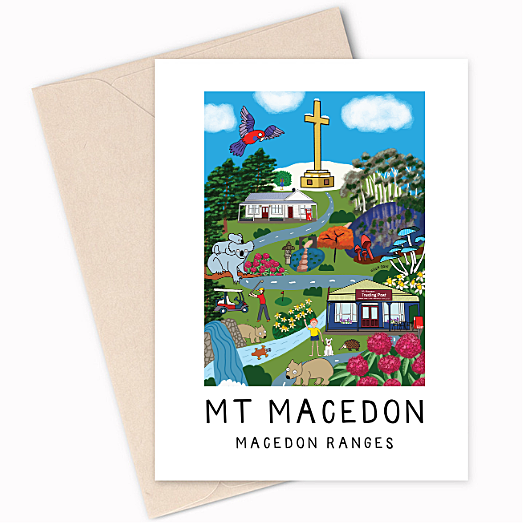 gift card depicting Mount Macedon in Macedon Ranges