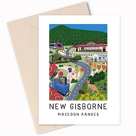 gift card depicting New Gisborne in Macedon Ranges