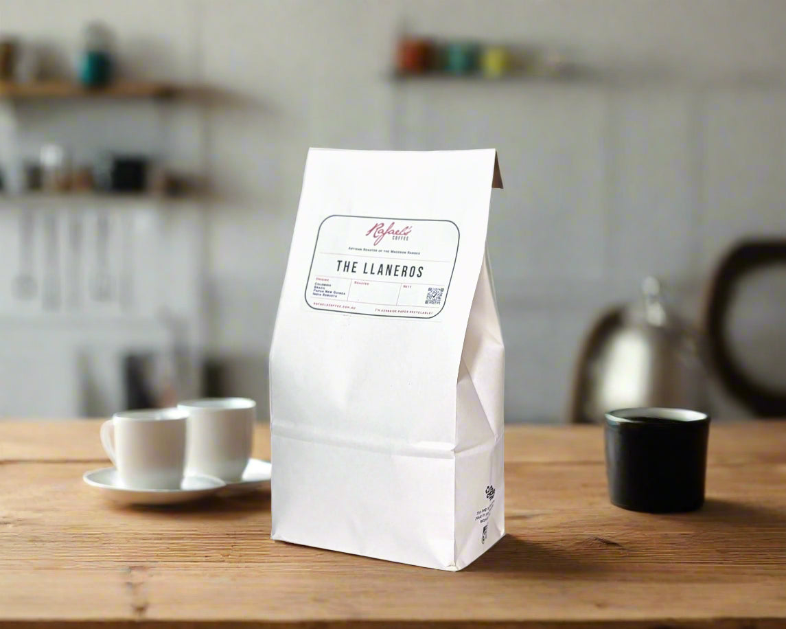 a bag of fresh coffee beans from The Macedon Ranges