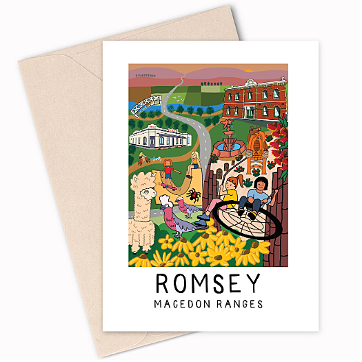 gift card depicting Romsey in Macedon Ranges