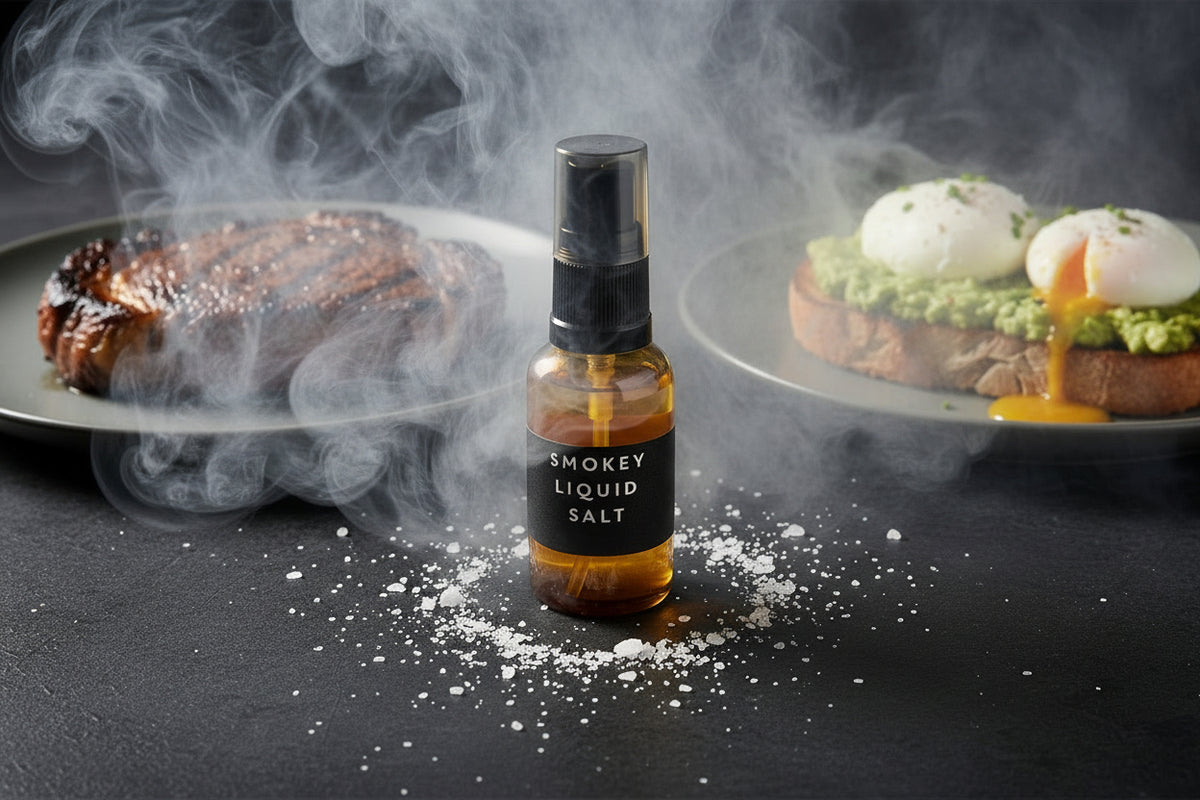 a small spray bottle of Smokey Liquid Salt from Chintin Botanicals in the Macedon Ranges. 