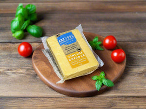 a block of vintage cheddar from Azzurri Artisan Cheese in the Macedon Ranges