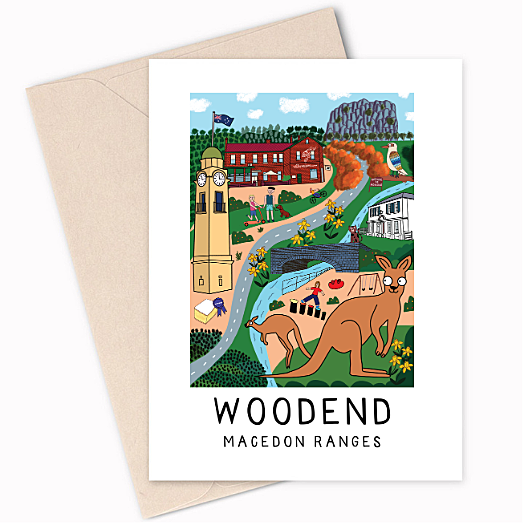 gift card depicting Woodend in Macedon Ranges