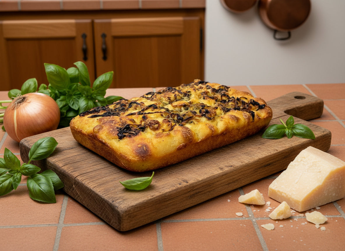 Besto Pesto focaccia from Beau Baker in the Macedon Ranges