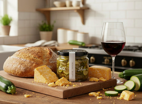 a jar of Beth Shan Pickled Zucchini Slices from the Macedon Ranges