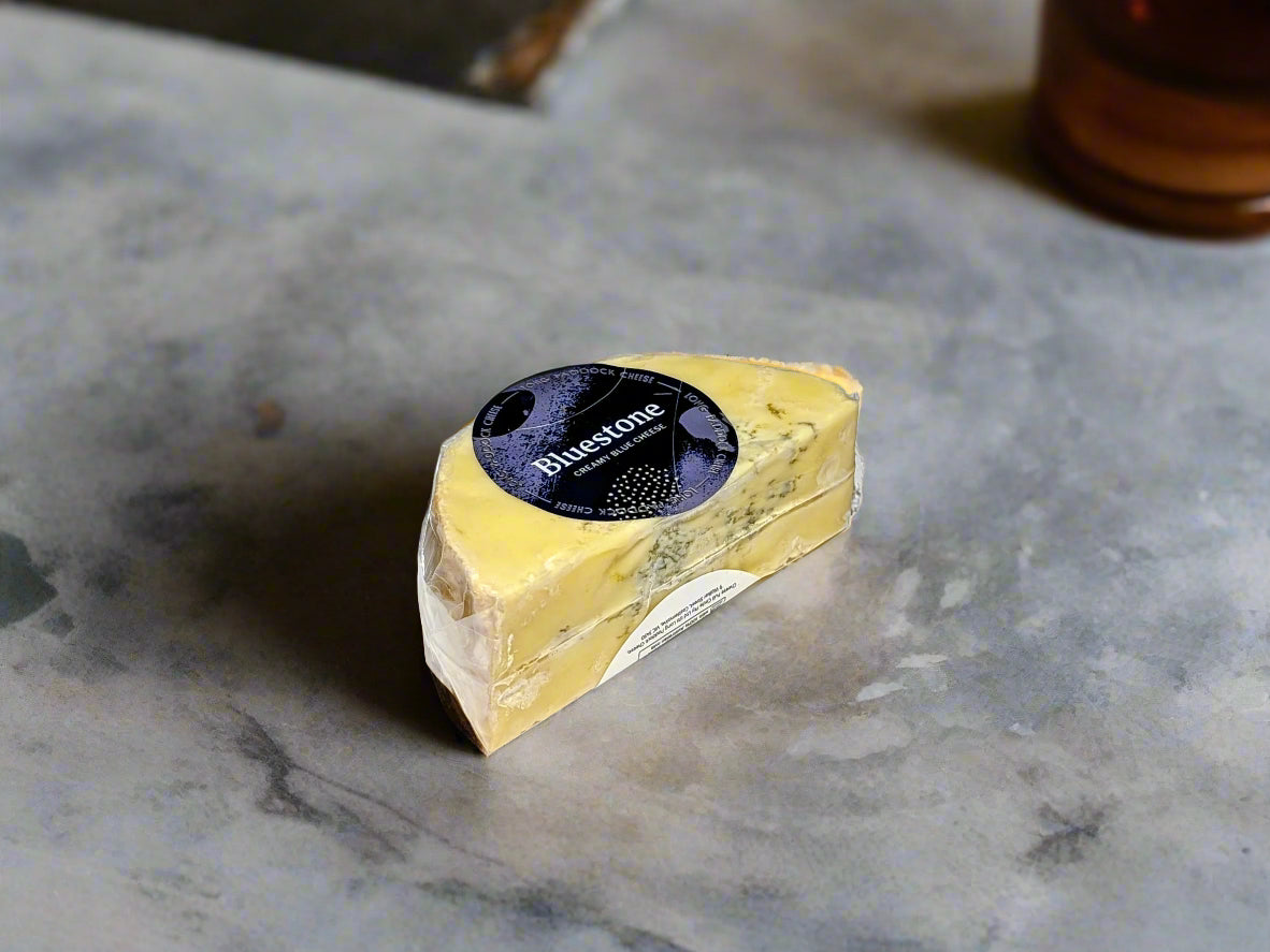 a wedge of Bluestone blue cheese from The Long Paddock