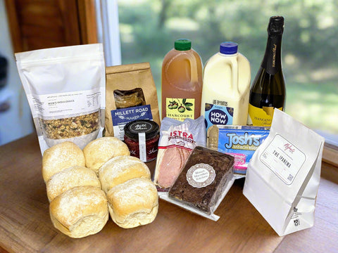 a couples breakfast with foods from The Macedon Ranges