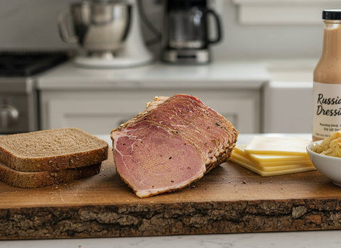 slices of Pastrami from Istra Smallgoods in the Macedon Ranges