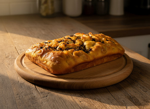 Miso Spicy focaccia from Beau Baker in the Macedon Ranges