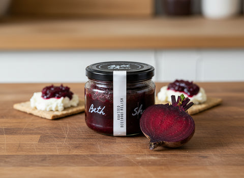 a jar of roasted beetroot relish from Beth Shan in the Macedon Ranges