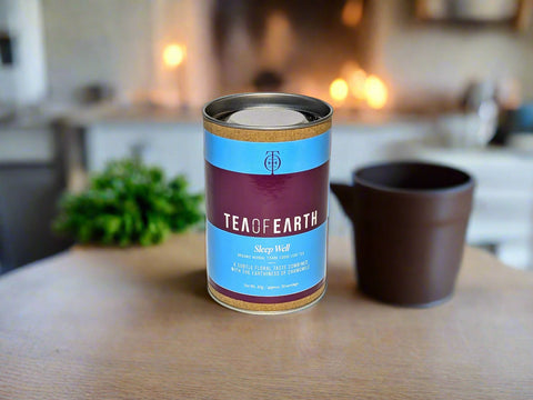 a tin of sleep well herbal tea hand blended in the macedon ranges