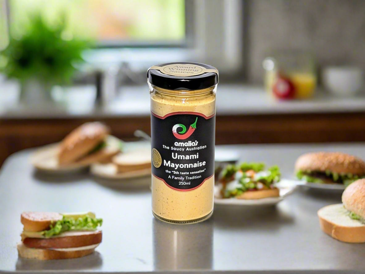 Jar of umami mayonnaise from Emelias in The Macedon Ranges